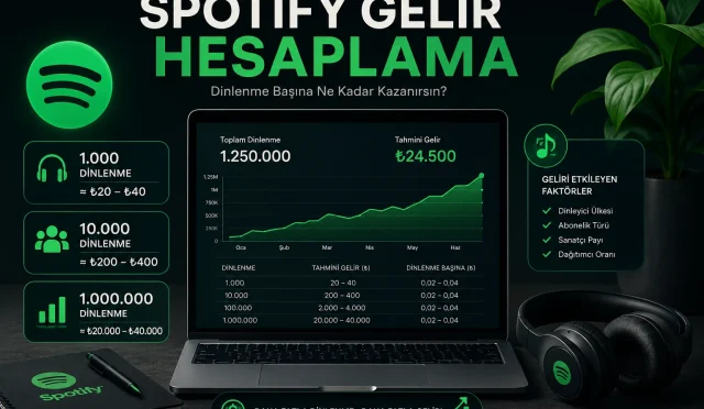 Spotify 1000 dinlenme kaç TL kazandırır