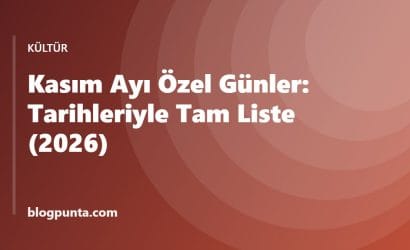Kasım ayı özel günler